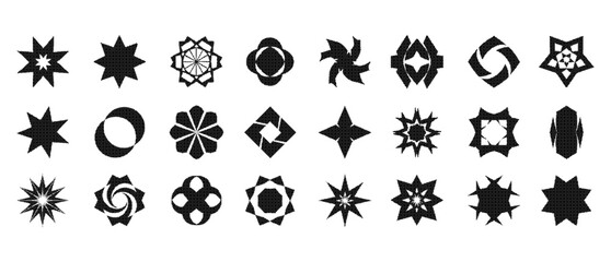 Fototapeta premium A collection of diverse geometric and symmetrical black and white pattern designs