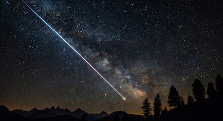 Meteor shower night sky