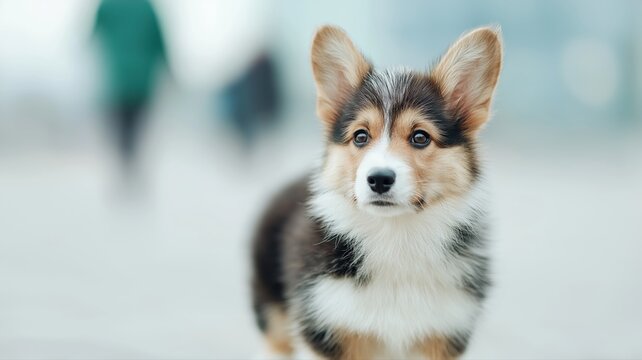 Ein s&uuml;&szlig;er Welpe genie&szlig;t das Training im Freien an einem sonnigen Tag.