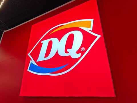 Shanghai,China-Oct. 7th 2025: DQ Dairy Queen company brand logo