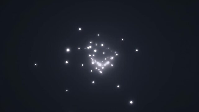 Glowing Orb of Light Surrounded by Sparkling Particles in Dark Space