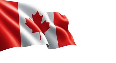 Happy canada day celebration with the maple leaf flag waving high
