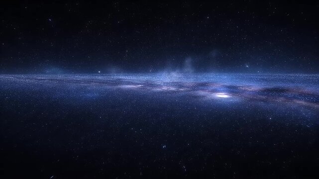 Spectacular panoramic view of a galaxy with millions of stars shimmering in space