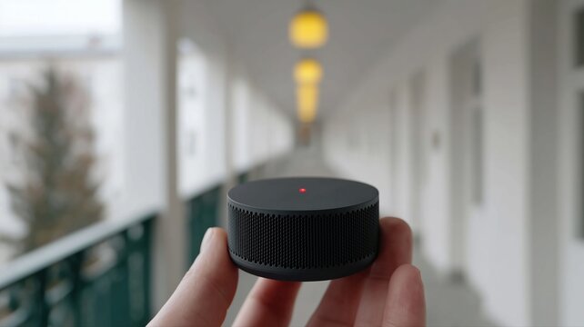 Professionelle Installation und Pr&uuml;fung von Rauchmeldern in einem hell erleuchteten deutschen Wohnungsflur