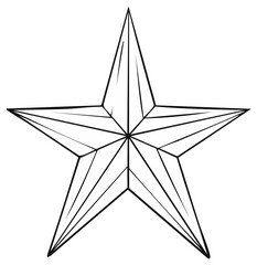 Obraz premium Graphic five pointed star outline vector illustration black and white star shape symbol icon