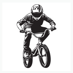 Naklejka premium man riding a bike