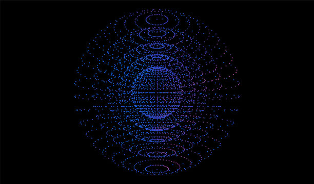 Dot ai global 3d wireframe sphere for abstract design element. Network technology big data background with copy space for digital cyber banner concept. 