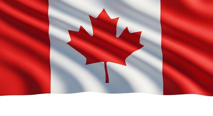 Fototapeta premium Happy canada day celebration with the maple leaf flag waving high