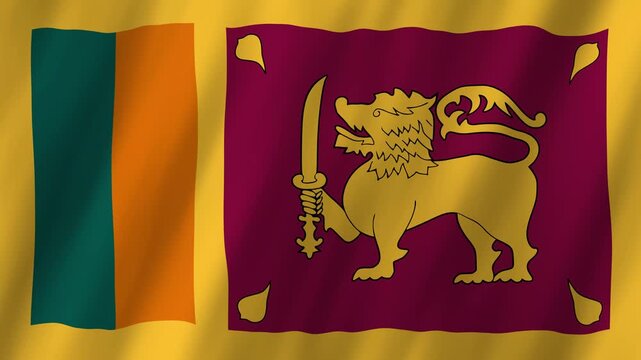 Sri Lanka Flag Waving 4K: Realistic Lion Flag National Symbol Motion Graphic