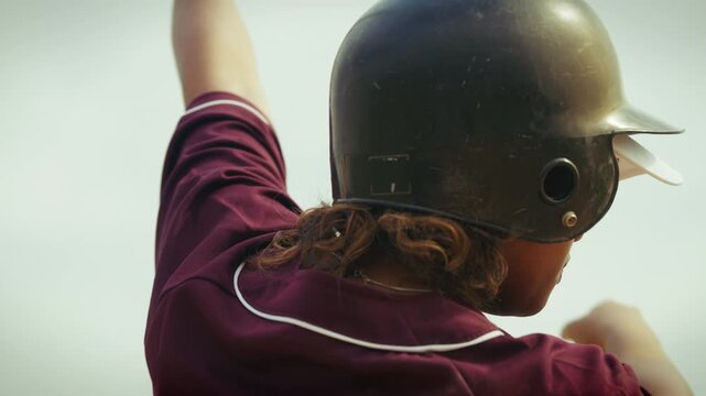 Baseball batter ready to make a powerful hit