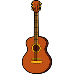 Obraz premium Acoustic Guitar Flat Vector Illustration