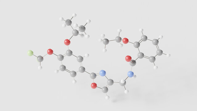 difamilast molecule 3d, molecular structure, ball and stick model, structural chemical formula anti-inflammatory drug