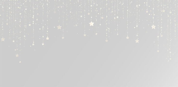 Golden glitter rain for luxury wedding invitations and Christmas sale banner background decoration gold confetti with stars overlay png
