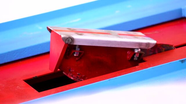 Soap box derby cars loading in the gate before race