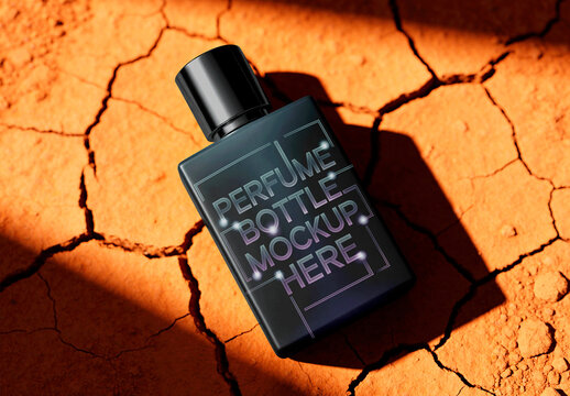 Perfume Bottle Mockup In Sand