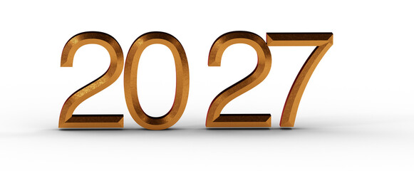 Golden 2027 year, perfect for new year greetings, future vision and planning. Representing the concept of time, prosperi © vegefox.com