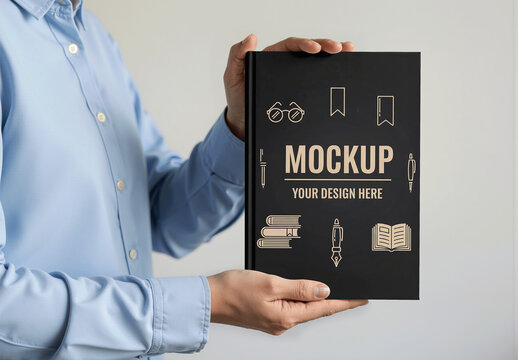 Person Holding A Book Mockup