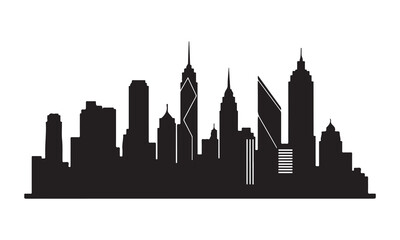 Obraz premium City skyline with modern skyscrapers and buildings silhouette urban landscape