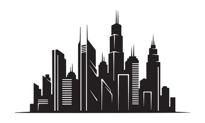 Obraz premium City skyline with tall buildings and skyscrapers in modern architecture urban landscape
