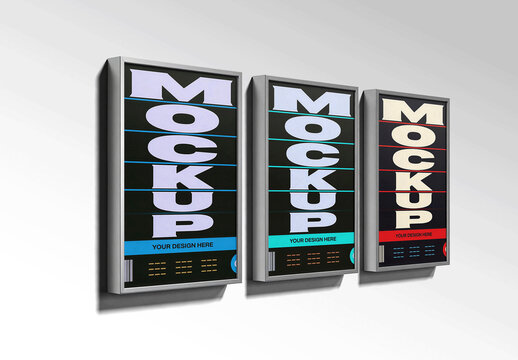 Three Metal Print Mockupsgallery Wall Display
