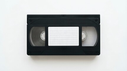 Obraz premium Retro VHS Tape Nostalgic Memory on White Background.