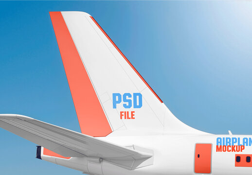 Airplane Tail Fin Mockup