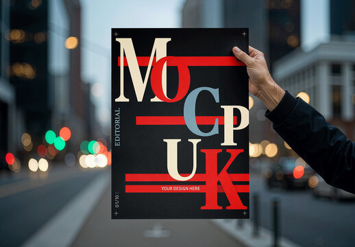 Flyer Poster Mockup In Hand