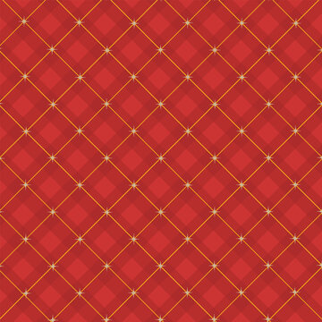 Christmas argyle seamless pattern with red diamond shapes.