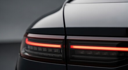 Fototapeta premium Cars Tail Lights Illuminated at Night.