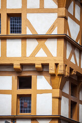 Traditional Half-Timbered House Facade Detail in Vannes, Brittany, France © Felipe Rodríguez