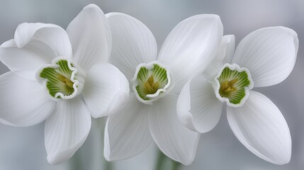 Fototapeta premium Delicate white flowers blooming in a serene garden nature photography tranquil environment close-up view for floral enthusiasts