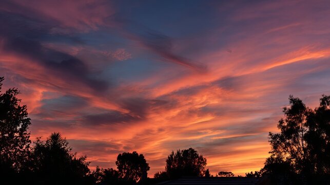 Evening's sky held a red cloud.