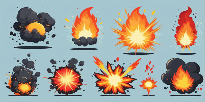 Vector fire and flame illustration with sun flower pattern and colorful seasonal design