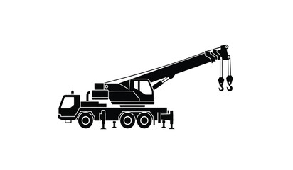 A heavy duty mobile crane vehicle designed for construction projects and lifting large materials © lors of design