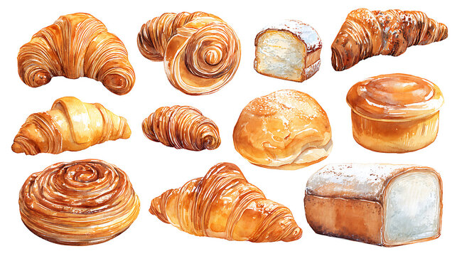 A collection of various types of bread and pastries