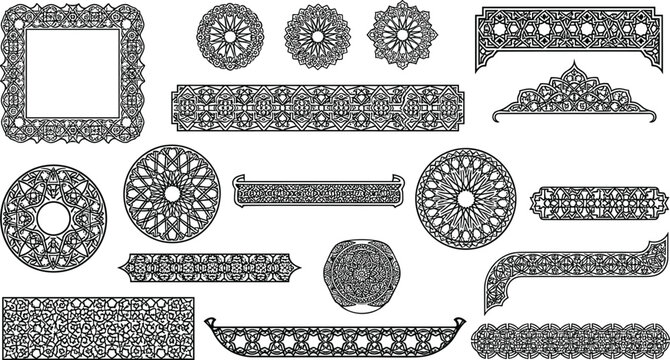 Ornamental border frames intricate black vector set for design projects