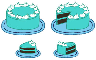 手描きでラフなチョコミントケーキ © Ryoukai Ima