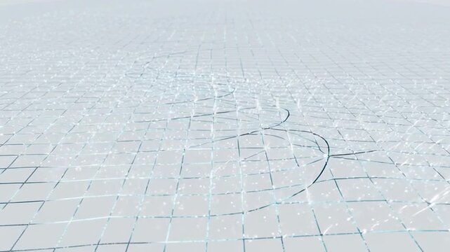 Wire mesh grid pattern with metallic blue tones