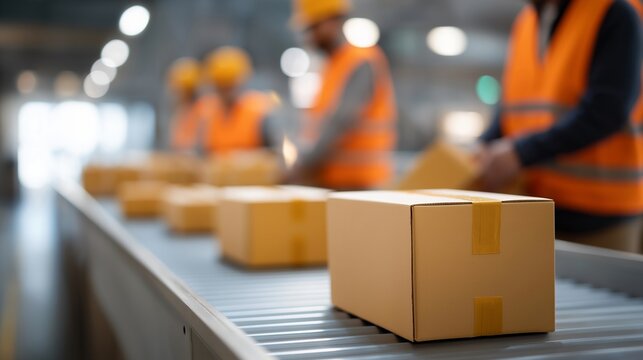 E-commerce order consolidation area with workers grouping multiple items from single customer purchase into unified shipment reducing packaging waste and delivery touches, ideal for fulfillment