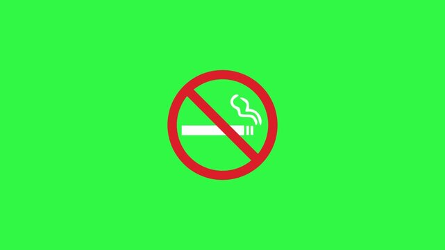 No Smoking Symbol 4K Loop Animation, Health Warning Animation 