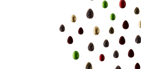 Elegant Easter egg pattern isolated on white background. Perfect for Easter greetings and spring season. Decorations for © vegefox.com