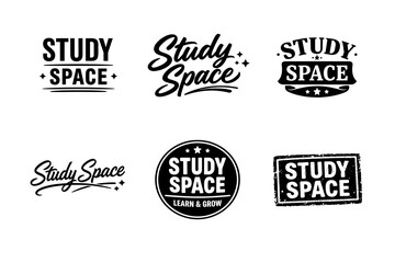 Fototapeta premium Diverse study space logos in black and white design