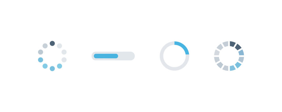 Loading Spinner Progress Indicator Circle Loader Icons Set