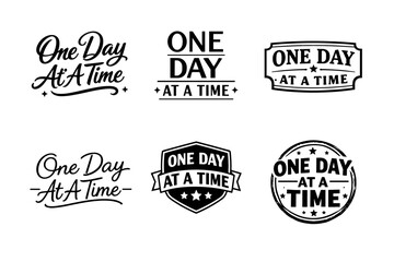 Obraz premium One day at a time typography designs collection