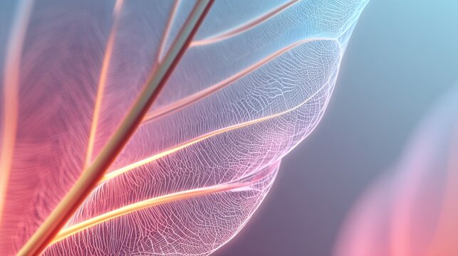 Abstract transparent leaf vein structure