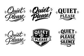 Obraz premium Quiet please sign designs collection in black and white