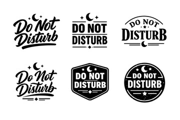 Obraz premium Do not disturb vintage badge designs with crescent moon and stars