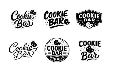 Obraz premium Cookie bar logo designs with cookie icons in various styles