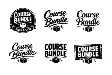 Obraz premium Course bundle logo designs in various typography styles