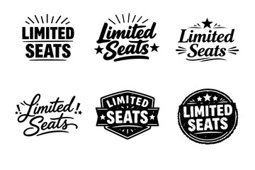 Fototapeta premium Variations of limited seats logos in black and white design